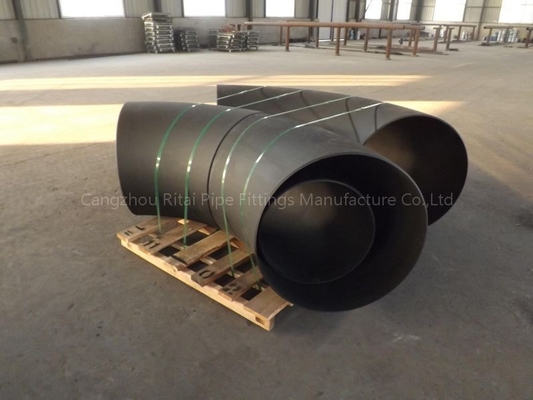 ASTM B16.9 لوله های بزرگ زانویی فولاد کربنی انتهای اریب گرد 90 درجه اتصالات زانویی